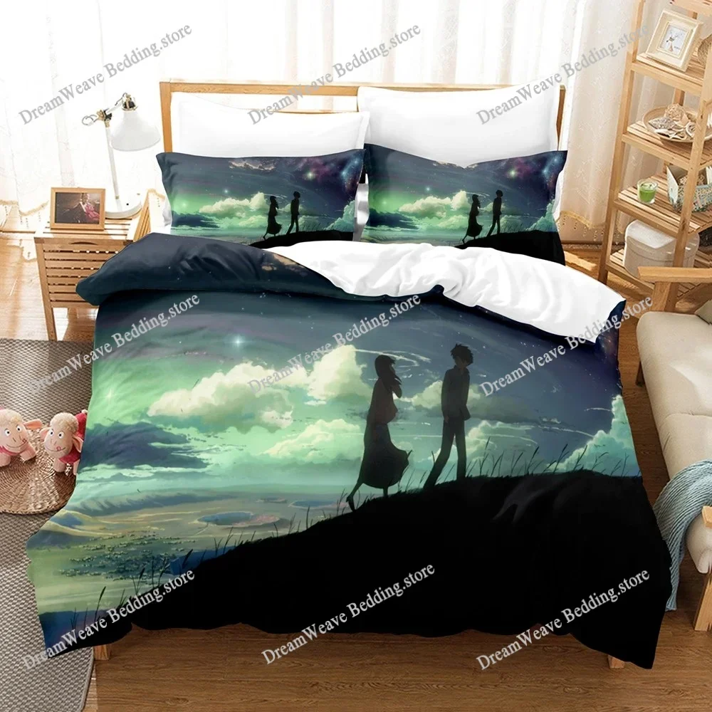 Japan 3D Anime 5 Centimeters Per Second Bedding Sets Duvet Cover Set with Pillowcase Twin Full Queen King Bedclothes Bed Linen96