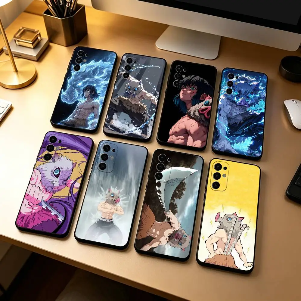 Anime Inosuke hashibira Demon Slayer Phone Case For Samsung S25,S24,S21,S22,S23,S30,Ultra,S20,Plus,Fe,Soft Silicone Black Cover