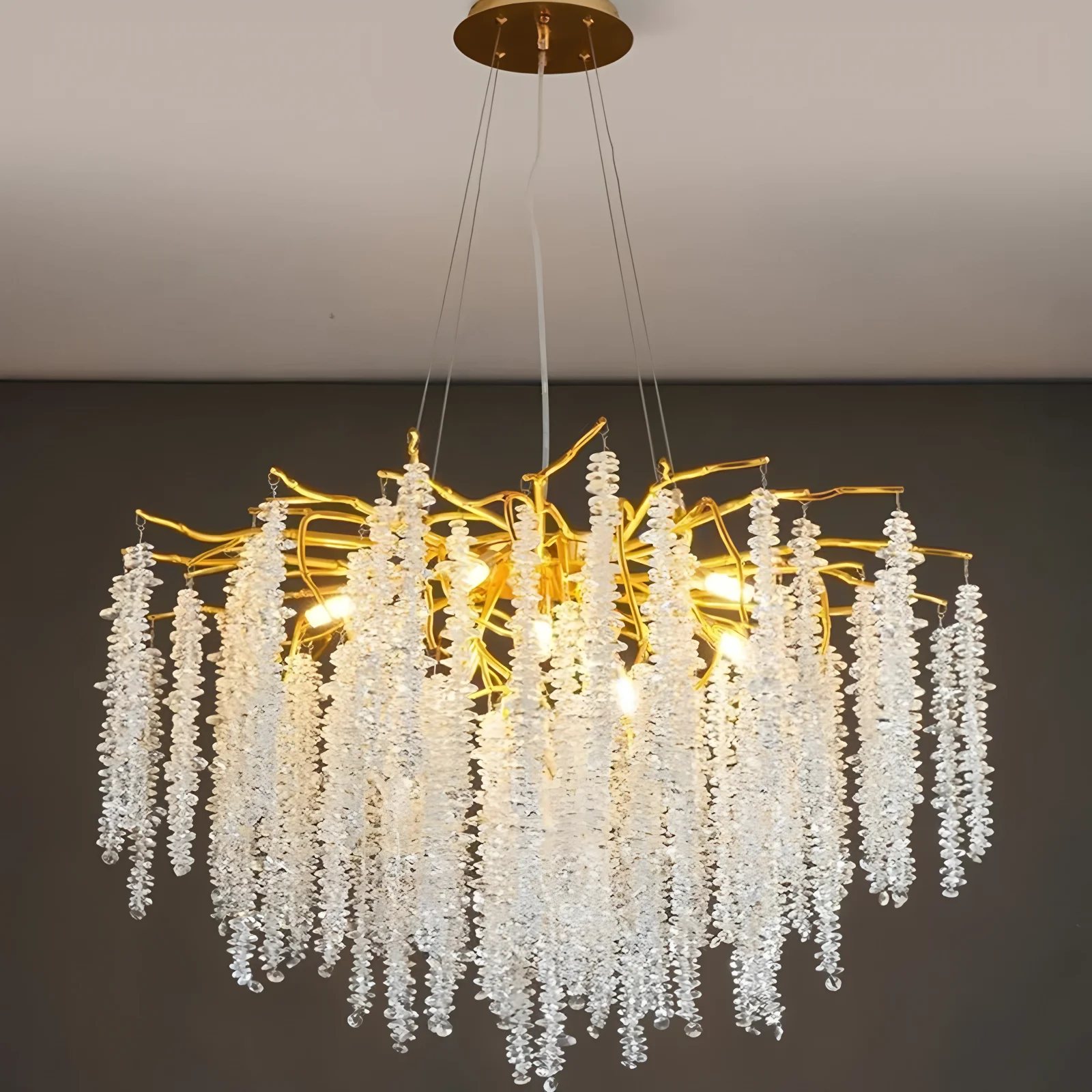 Modern New Crystal Chandelier Indoor Luxury Crystal Led Pendant Lights Living Dining Room Bedroom Decor Hanging Lights Fixture