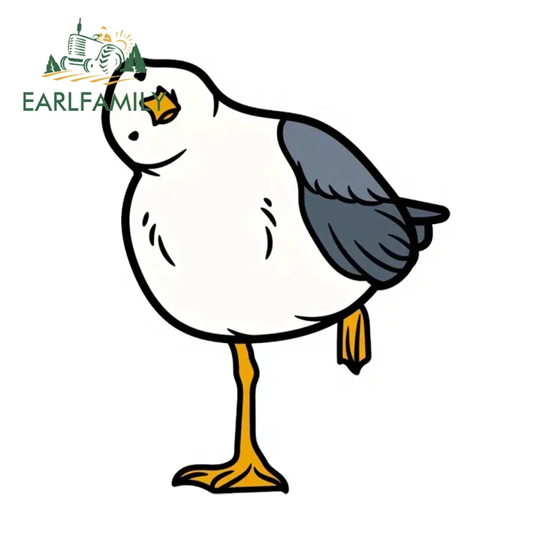 EARLFAMILY 13cm X 10.4cm for Seagull Cute Funny Car Stickers Fashionable Cartoon Decals Waterproof Sunscreen Car Accessories