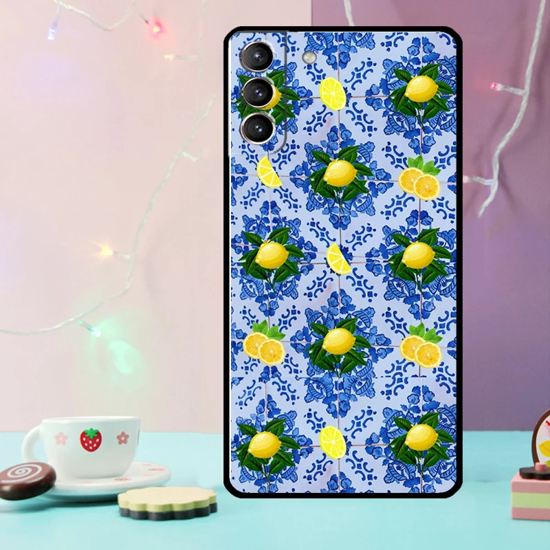 Mediterranean Lemon Case For Samsung Galaxy S21 S20 FE S22 S23 S24 Ultra Note 10 Plus Note 20 S8 S9 S10 Cover