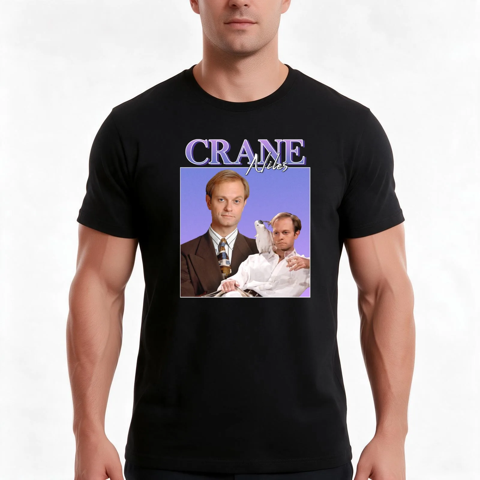 Niles Crane Vintage/Retro Design T-Shirt Summer Casual Cotton Tee Oversized Streetwear Tops Vintage Graphic Print