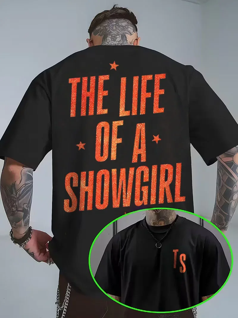 TS حياة ألبوم فتاة الإستعراض 2025 الصيف جماليات الرجعية عالية الجودة عادية اضافية كبيرة القطن تي شيرت للرجال والنساء #2