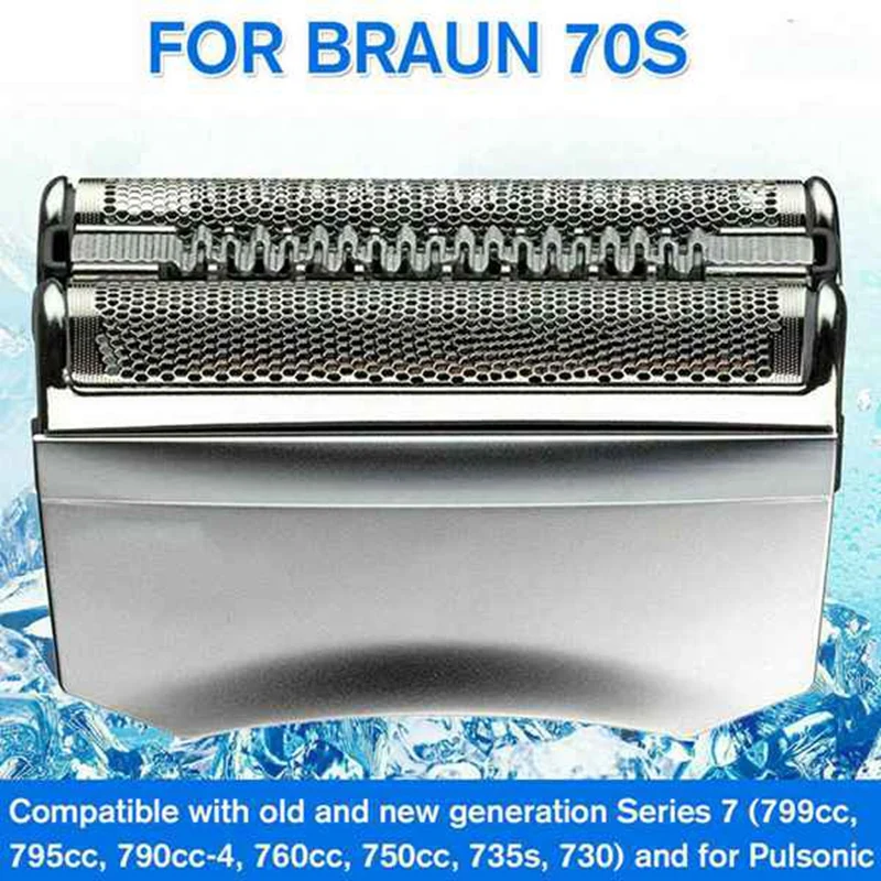 2 Pcs Replacement Shaver Foil Cassette Head for Braun 70S Series 7 799Cc 760Cc 750Cc 730 735S for Pulsonic Razor