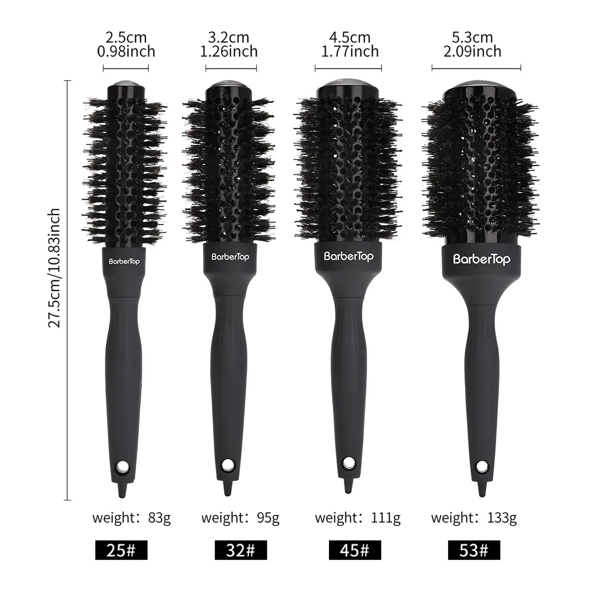 Handle Round Rolling Brush Straight Twill Hair Comb Round Barrel Hair Curling Brush With Pointed Tail Hairdressing Styling Tool