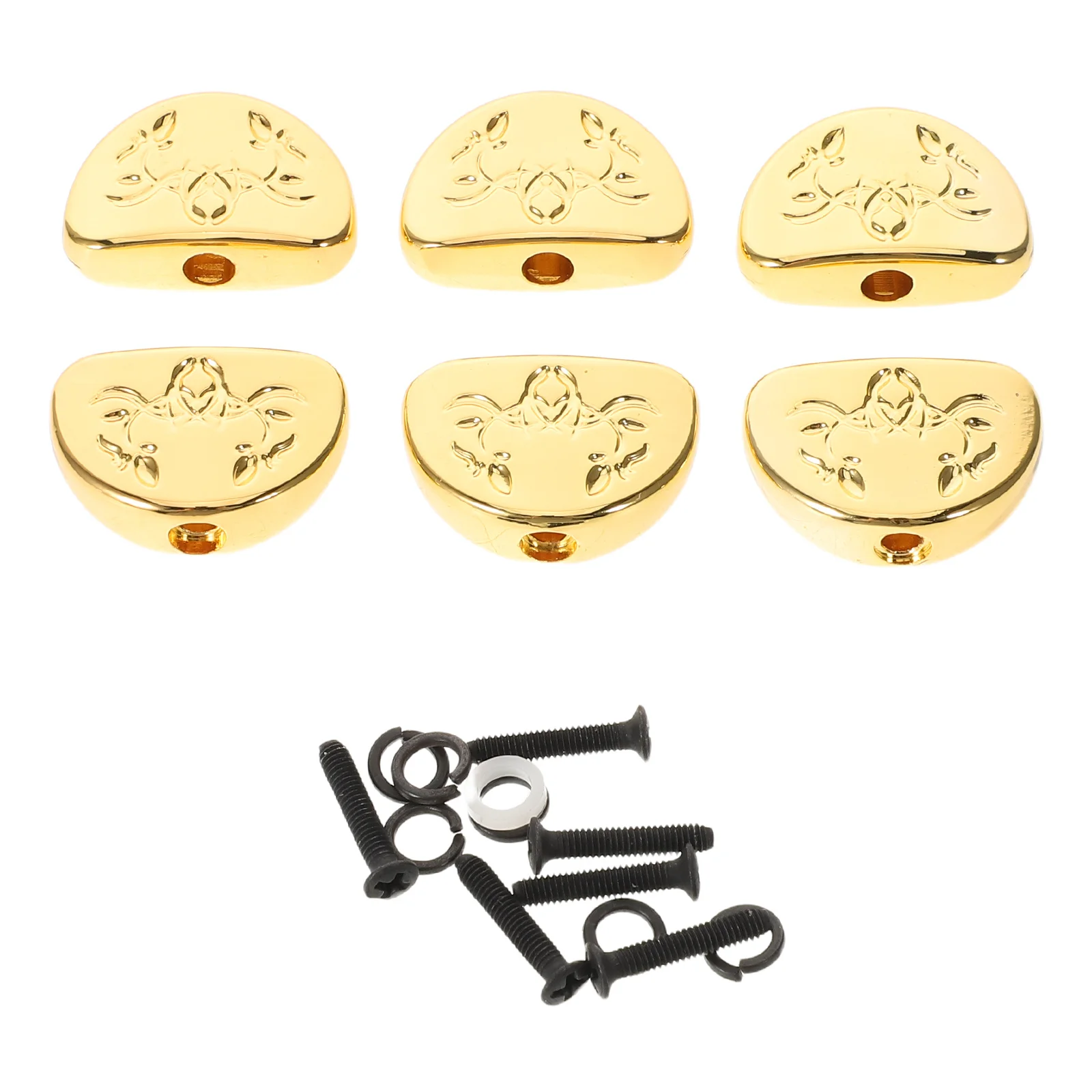 

6Pcs Folk Guitar Tuning Pegs Metal Acoustic Electric Guitar Knobs Replacement Ergonomic Handle for Stable Tuning Practice Use