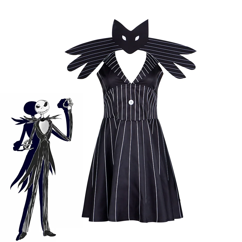 

Jack Skellington Gender-swapped Halloween Performance Costume For The Nightmare Before Christmas