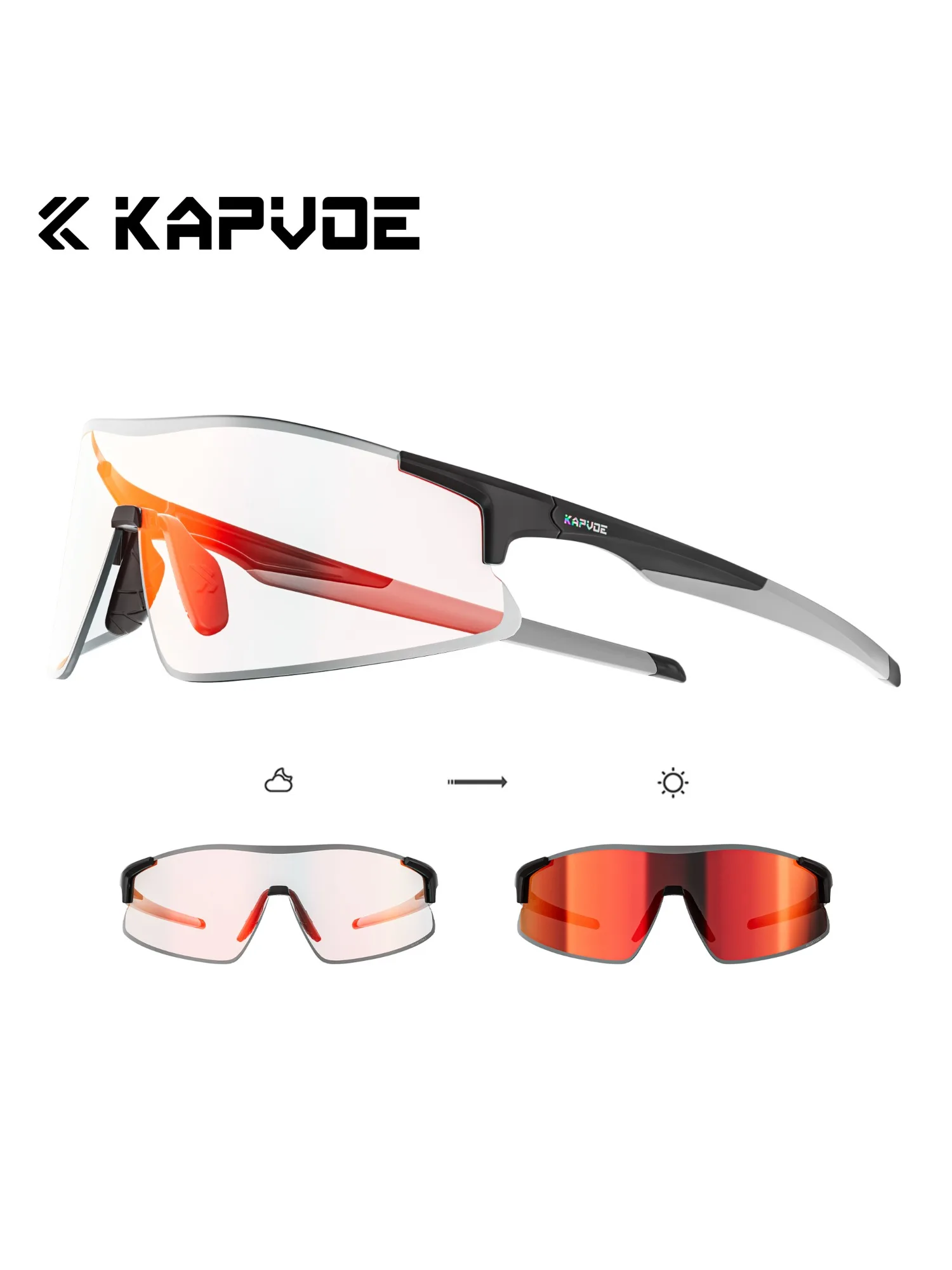 AliExpress kapvoe KAPVOE Photochromic Cycling Glasses Unisex Stylish Outdoor Running Hiking Mountaineering Sunglasses Windproof Driving Glasses