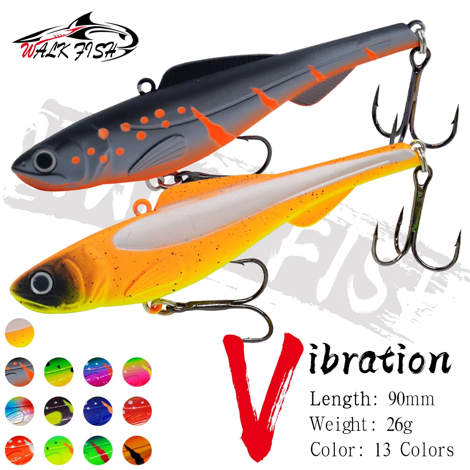 WALK FISH nowy 1 sztuk 9cm/26g tonący zimowy lód VIB przynęta wędkarska Isca sztuczna Rattlin wibracje twarda przynęta Crankbait kotwica