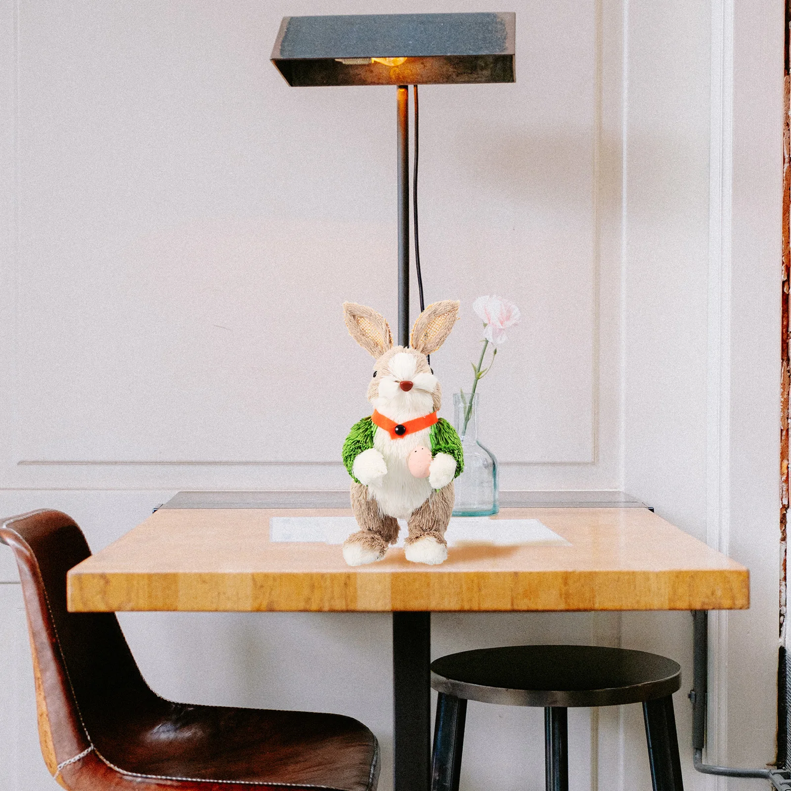 

Straw Woven Rabbit Decoration Cute Bunny Home Garden Desk Ornament for Bedroom Living Room Yard Landscape Decor