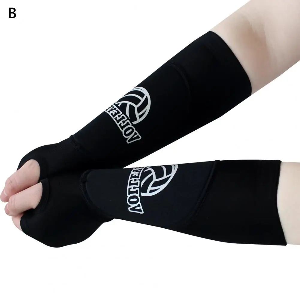 Wear Resistant Arm Sleeves Highly Elastic Volleyball Arm Sleeves with Thumb Hole Design Padded Forearm Support 2 for Enhanced