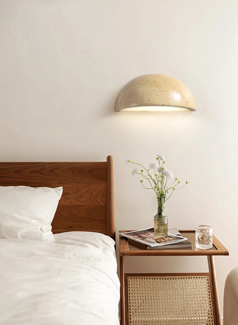 Mini LED Wall Light Natural Stone Sconce