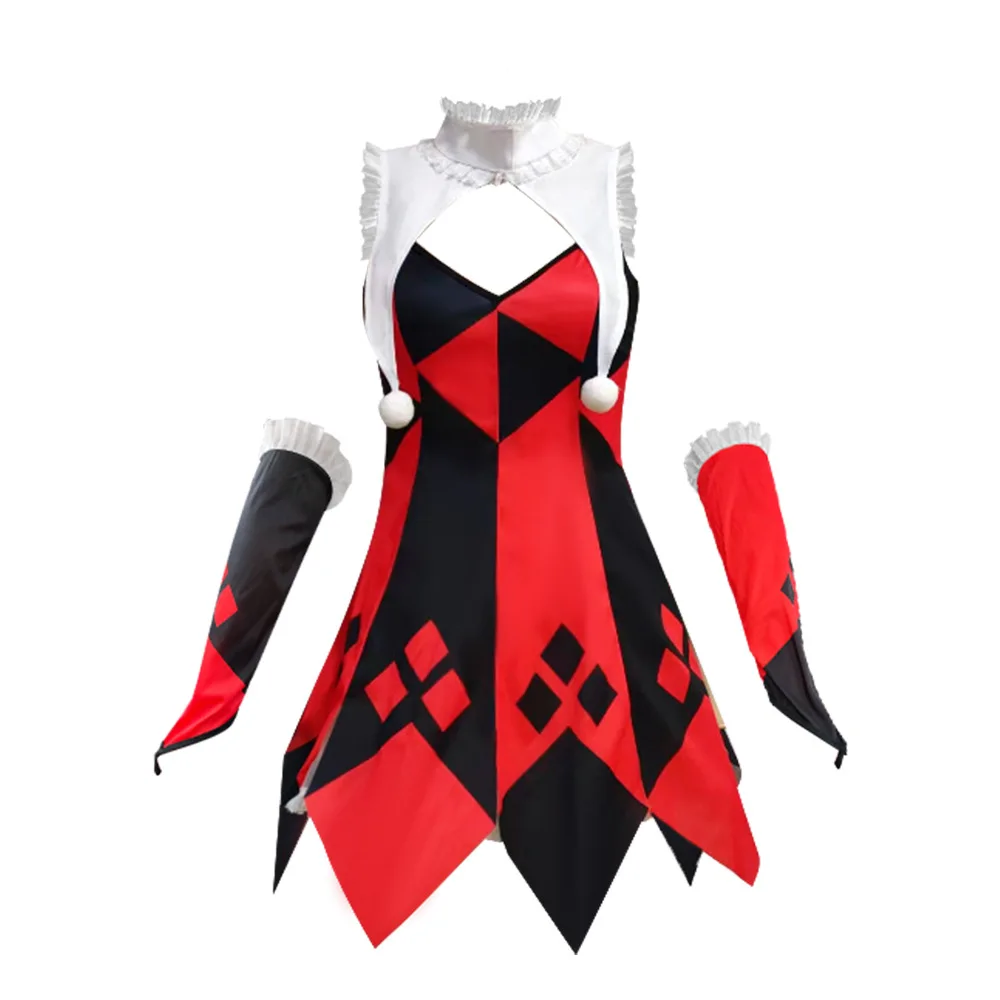 Костюм на Хэллоуин, косплей, цирковой клоун, Харли, злотые нерегулярные топы, короткие юбки, карнавальный костюм для тематической вечеринки, женские наряды