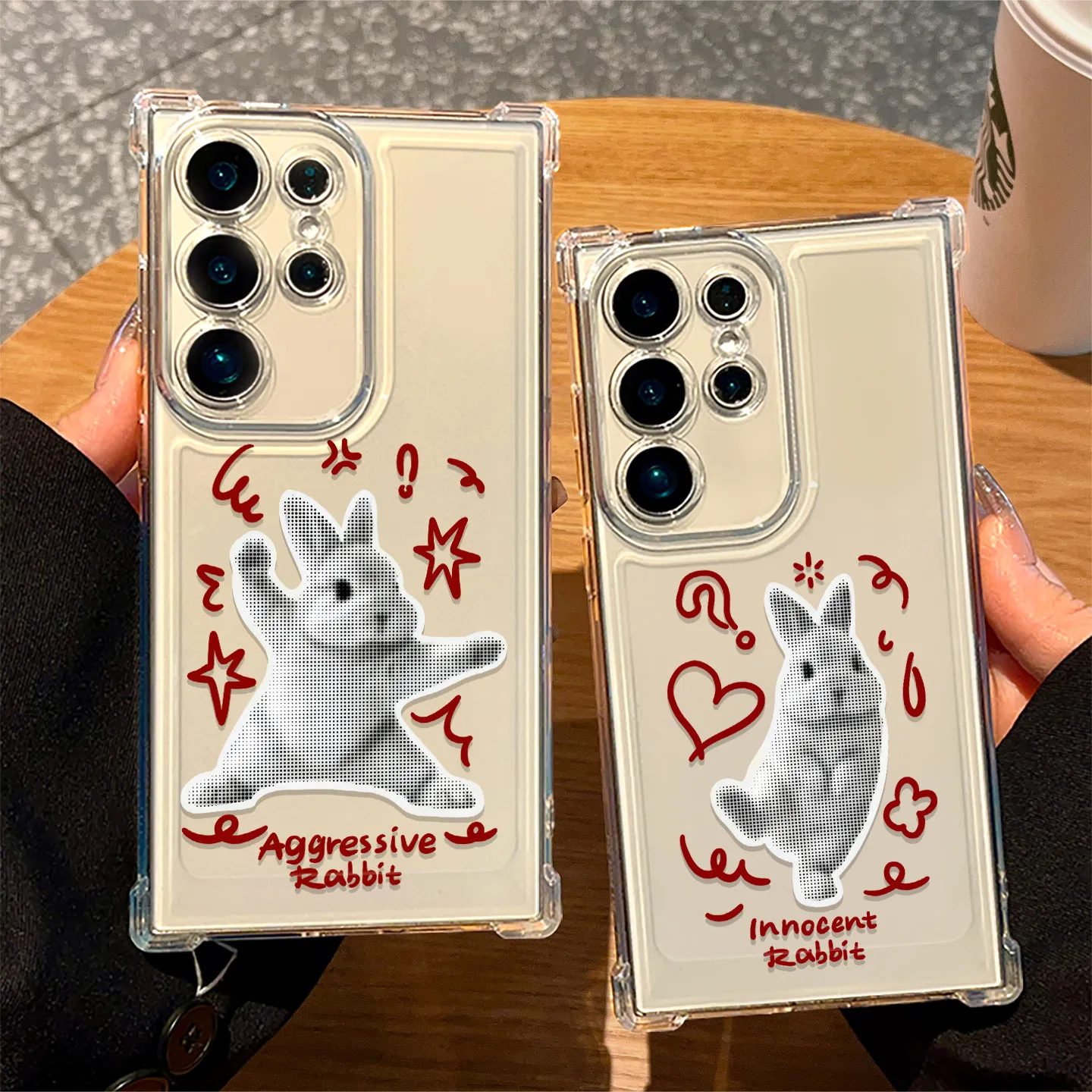Bumper Phone Case For Samsung Galaxy S25 S23 Plus S26 S24 Ultra A56 A55 A57 A17 A27 A37 A06 A07 Slim Cute Kungfu Rabbit Cover