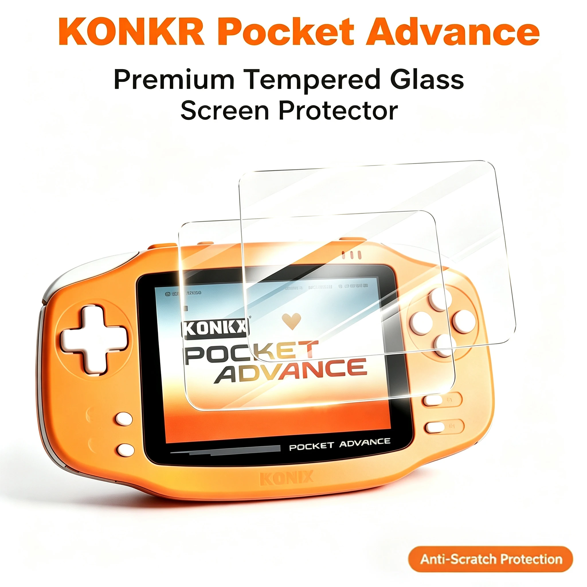 HD Premium Tempered Glass Screen Protector for KONKR Pocket Advance Anti-Scratch Screen Protective Tempered Glass