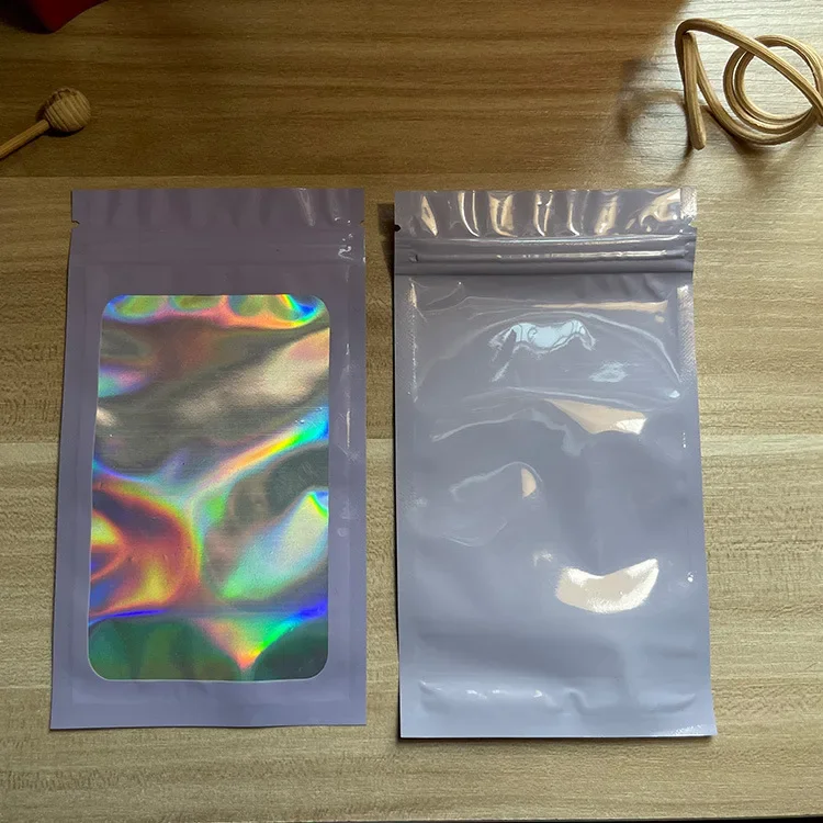 20-50 stücke Verdicken Druckverschlussbeutel Holographische Laser Farbe Kunststoff Beutel Für DIY Schmuck Einzelhandel Lagerung Beutel Zip-Lock Beutel KEIN Loch – Detail 13