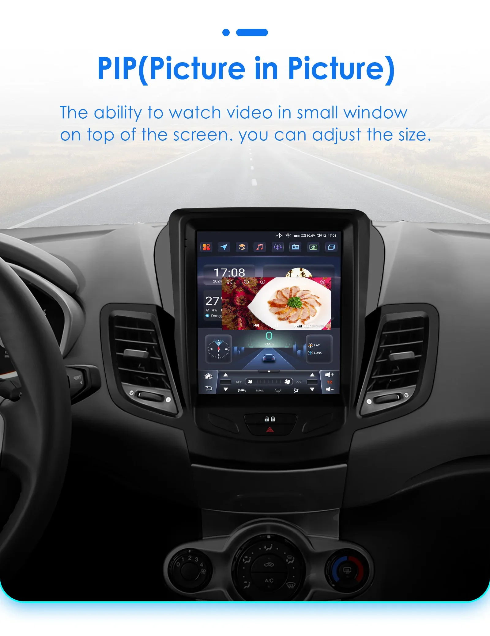 Hizpo 2Din Android 14 Auto-Multimedia-Player für Ford Fiesta MK7 2009–2016 GPS Carplay 4G AI Intelligenter Bildschirm Autoradio 360 Cam – Detail 32