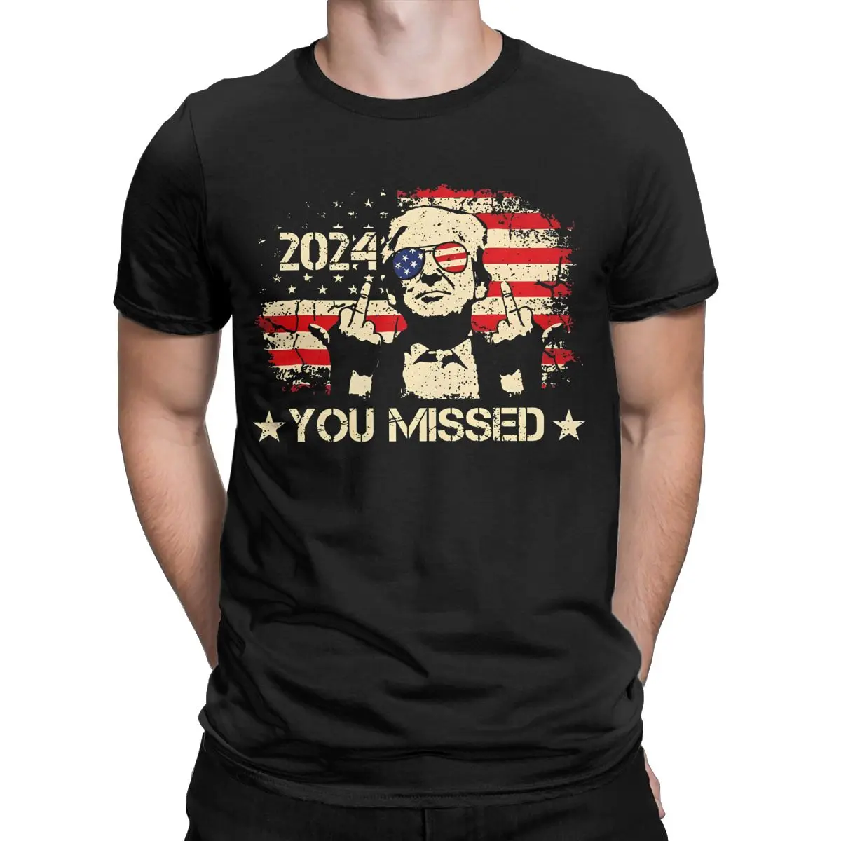 Shooting At Trump Rally You Missed Shirt Accessories Men Women\'s Pure Cotton Cool 2024 President Tee Shirt Short Sleeve Clothing