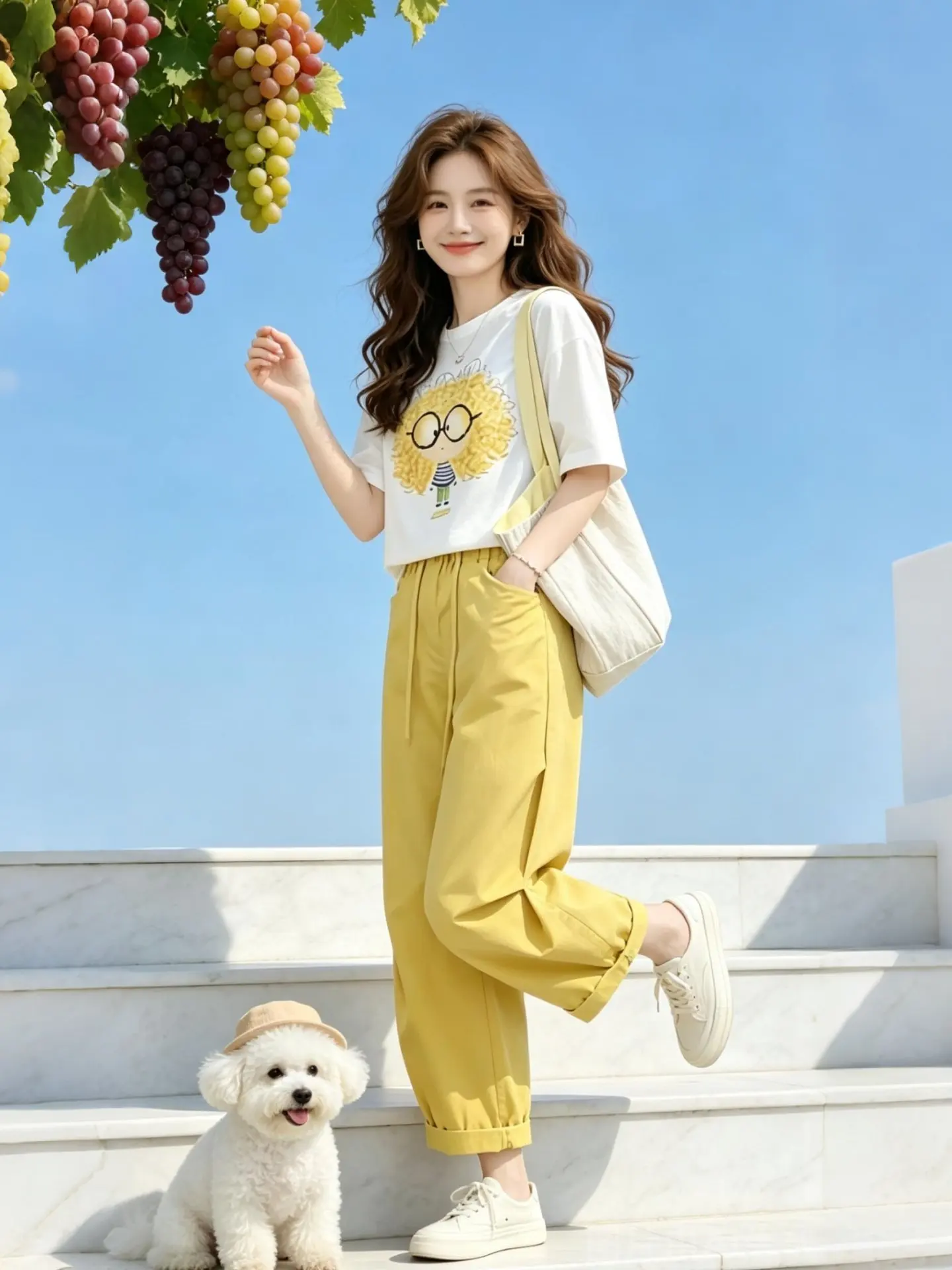 

Korean Style High Waist Casual Pants Set Women's Short Sleeve T-Shirt Top Summer Fashion Ensemble Breathable Lightweight roun...