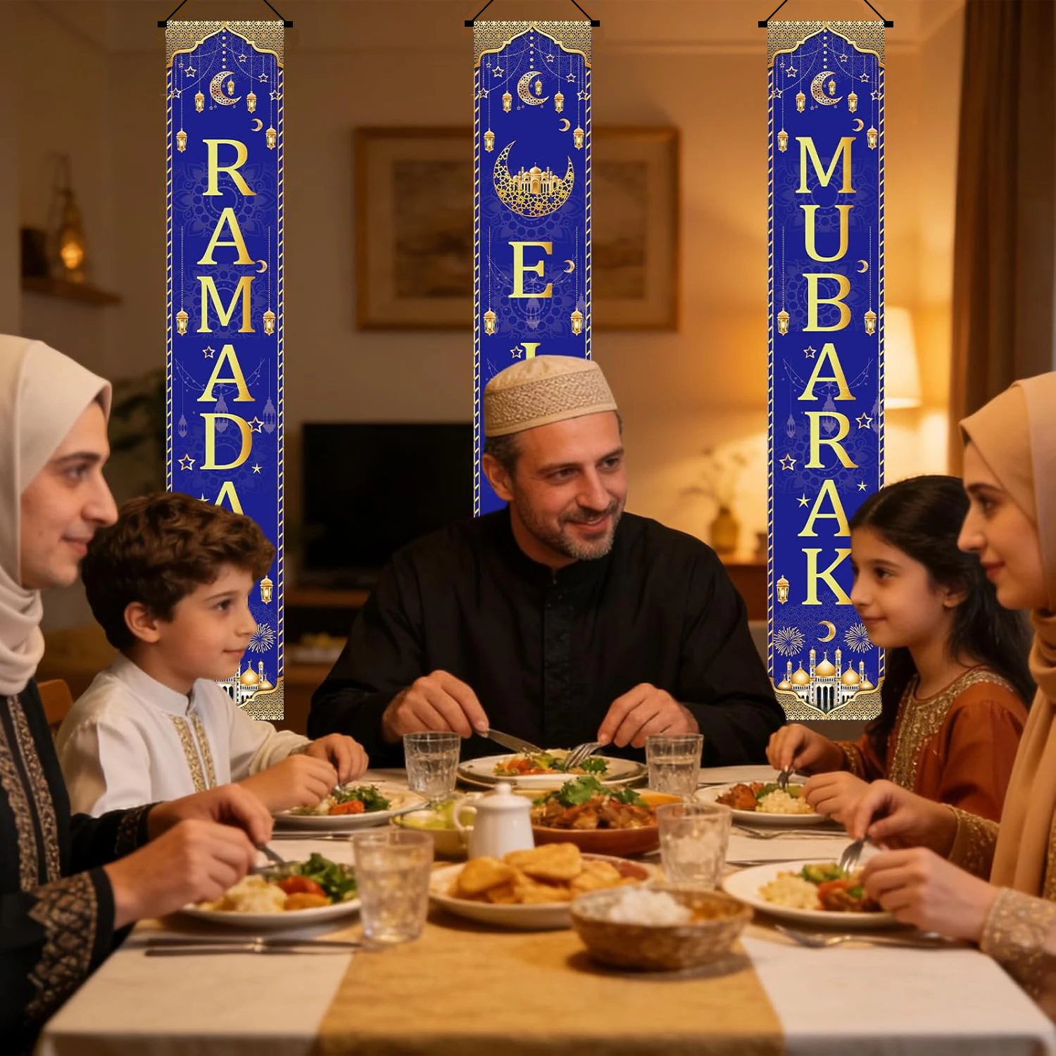 3Pcs Eid Ramadan Mubarak Large - Home Decor Ramadan ulasan dan harga