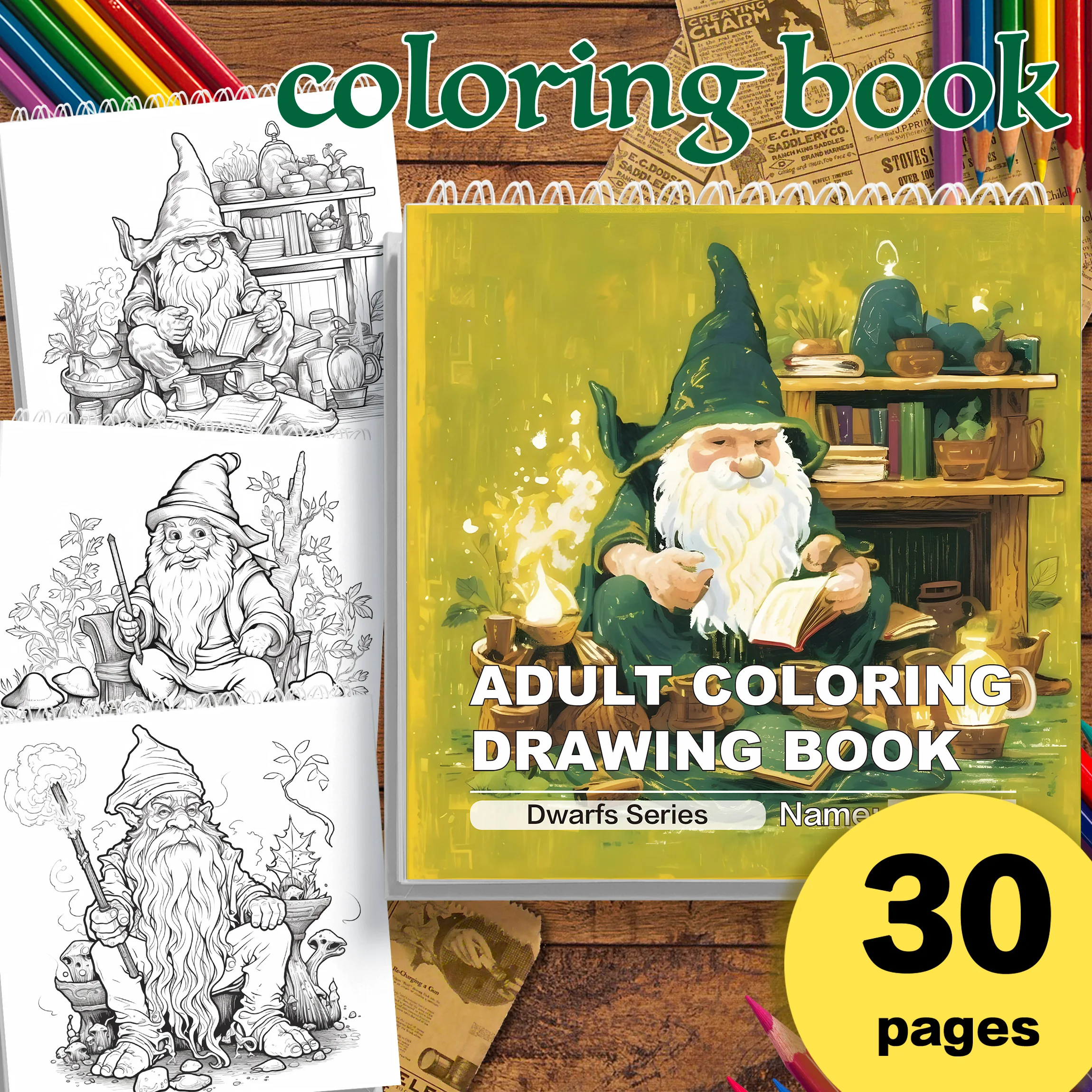 

1 Piece Casual Corner Coloring Book, 30 Pages Thick Paper, Unique Intricate Patterns, Adult Art Activities, Perfect Gift