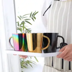 300ml Stainless Steel Coffee Mug Portable Milk Cup With Handle Double Wall Rainbow Cups Travel Tumbler Milk Tea Mugs Drinkware