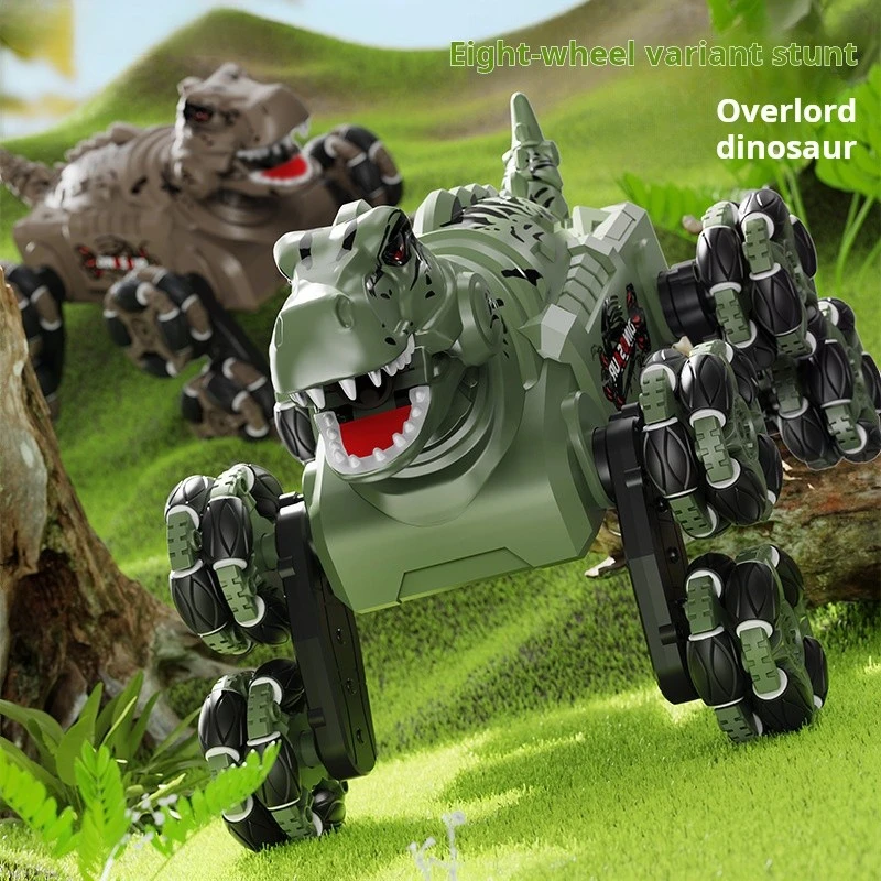 Remote controlled dinosaur car 2.4G-8 wheel stunt, with spray, gesture sensing and four-wheel drive climbing children's toys