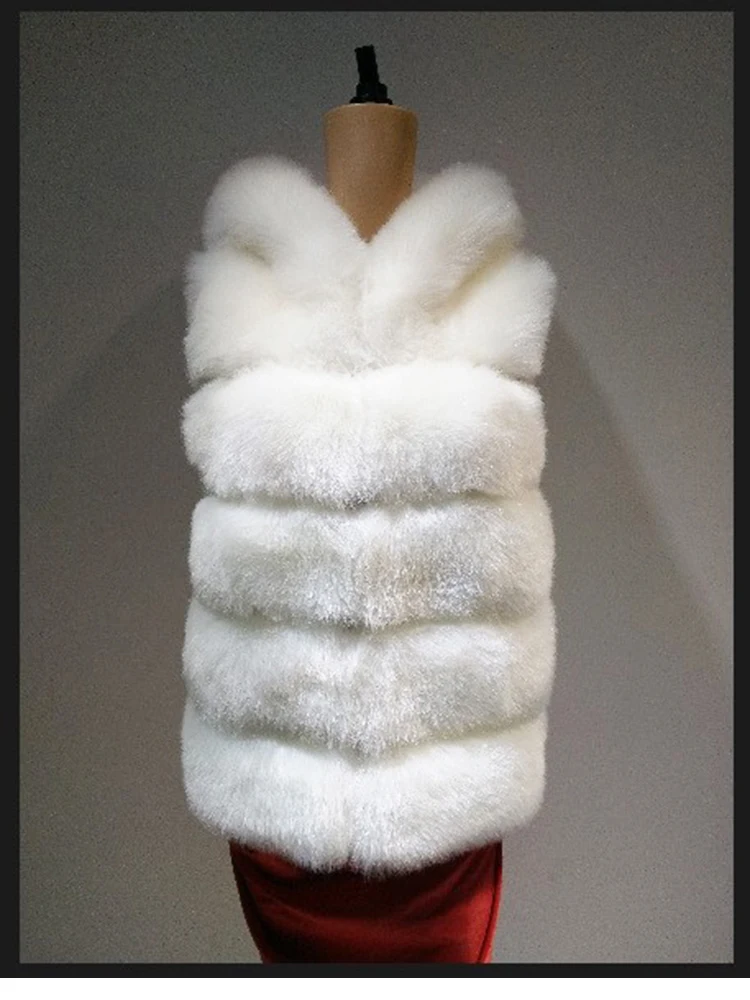 ZADORIN S-4XL Women Hooded Fur Coat Autumn Winter Thick Warm Faux Silver Fox Fur Vest Women High-Grade Cappa Fashion Cardigan