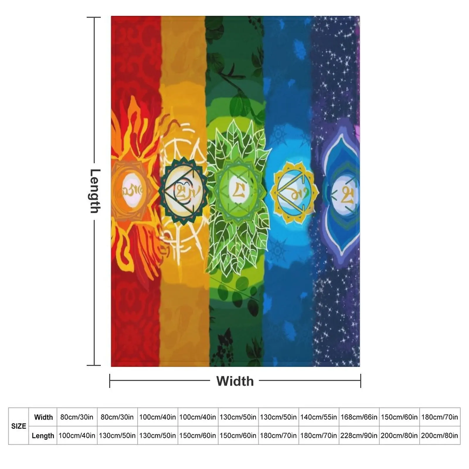 Healing Chakra Blanket Throw Blanket blankets ands For Sofa Thin Beach For Decorative Sofa Polar Vintage Blankets