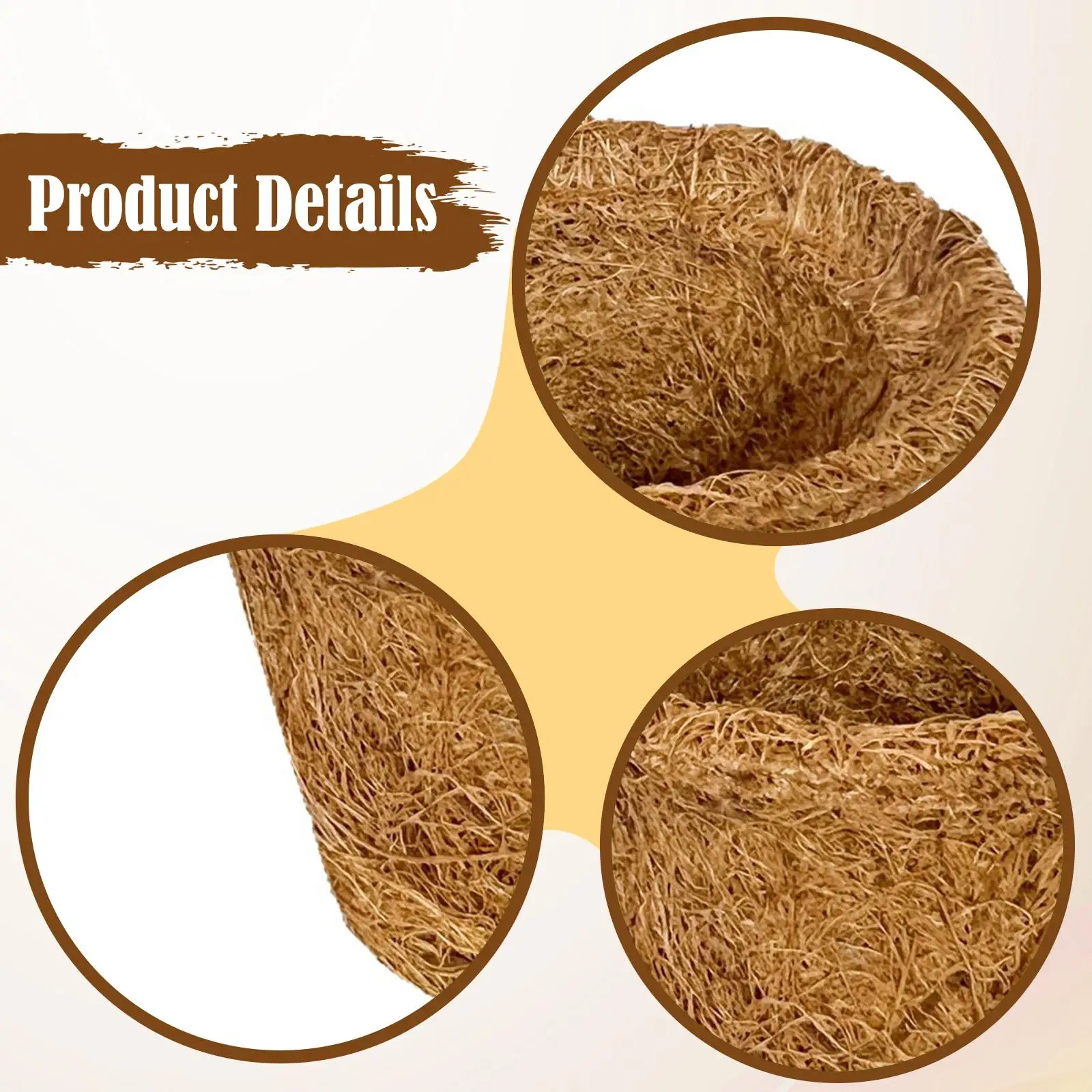 6Pcs Coir Fiber Nursery Pots Planter Versatile Plant Holders Vesatile 9cm Plant Seedling Cups for Women Yard Patio Office