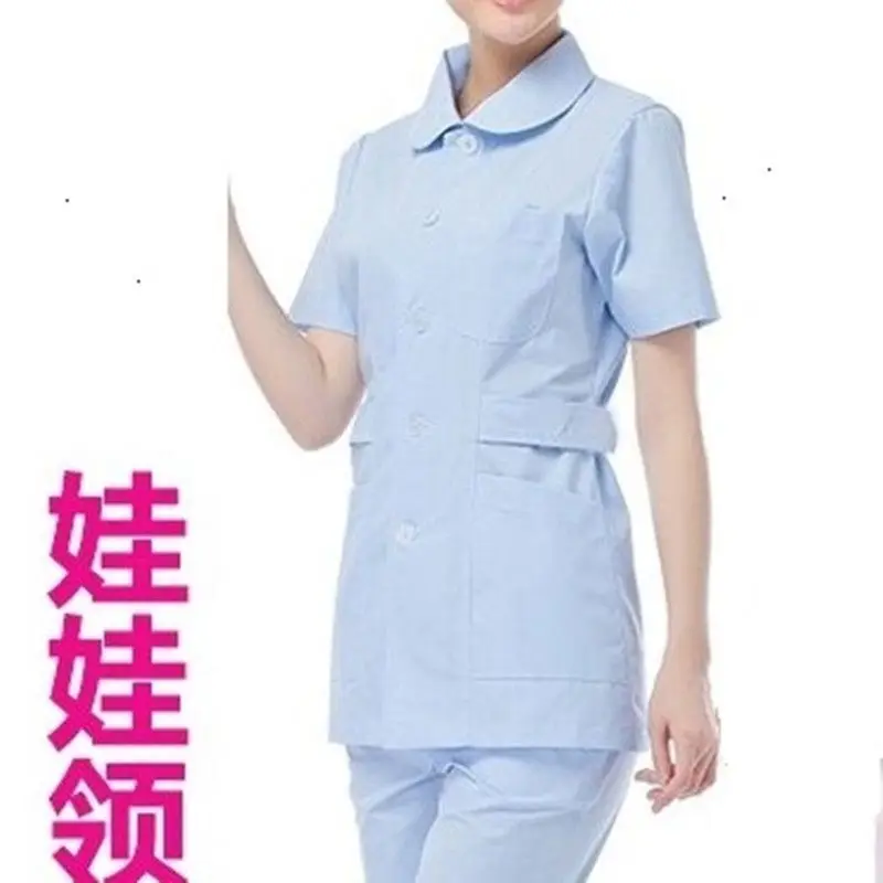 Плюс размер медсестра униформа длинный рукав осень и зима короткий рукав длинный рукав белое пальто короткий сплит