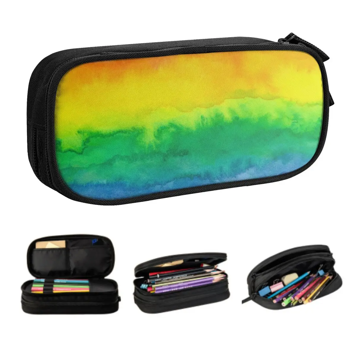 Custom Pride Gay LGBT Rainbow Flag Cute Pencil Cases Boy Girl Large Capacity Pencil Pouch School Accessories