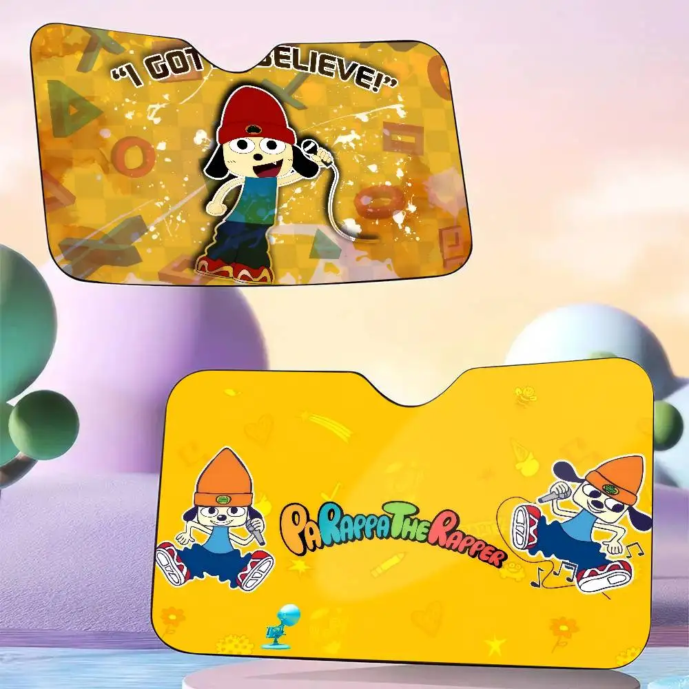

Накидка на лобовое стекло автомобиля Game P-Parappa T-The R-Rapper, баннер на лобовое стекло, солнцезащитный козырек на окно автомобиля, декор в западном стиле