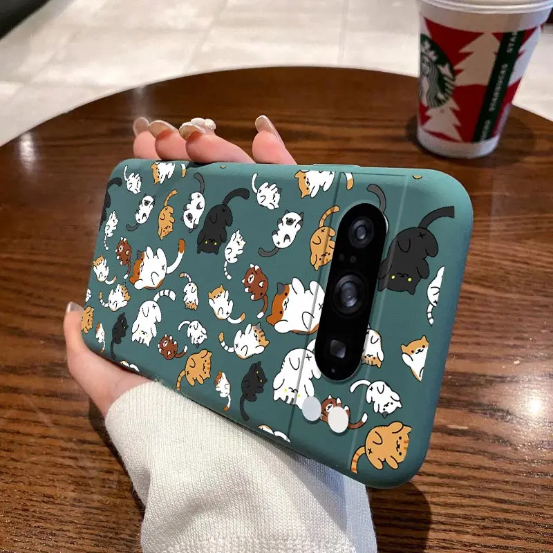 Pixel 8Pro Lively Kitty Bracelet Silicone Phone Case For Google Pixel 8Pro 8 8A 5 3XL 3A 4 4A 5 9 9Pro 6 6A 7 7A 9ProXL Cover