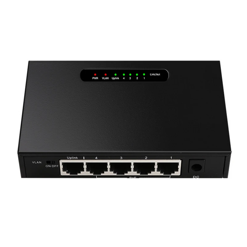 

5-Port 10M/100M/1000M POE Gigabit Switch 52V 1.25A Ethernet Switch VLAN With External Power for Wireless AP/POE Camera