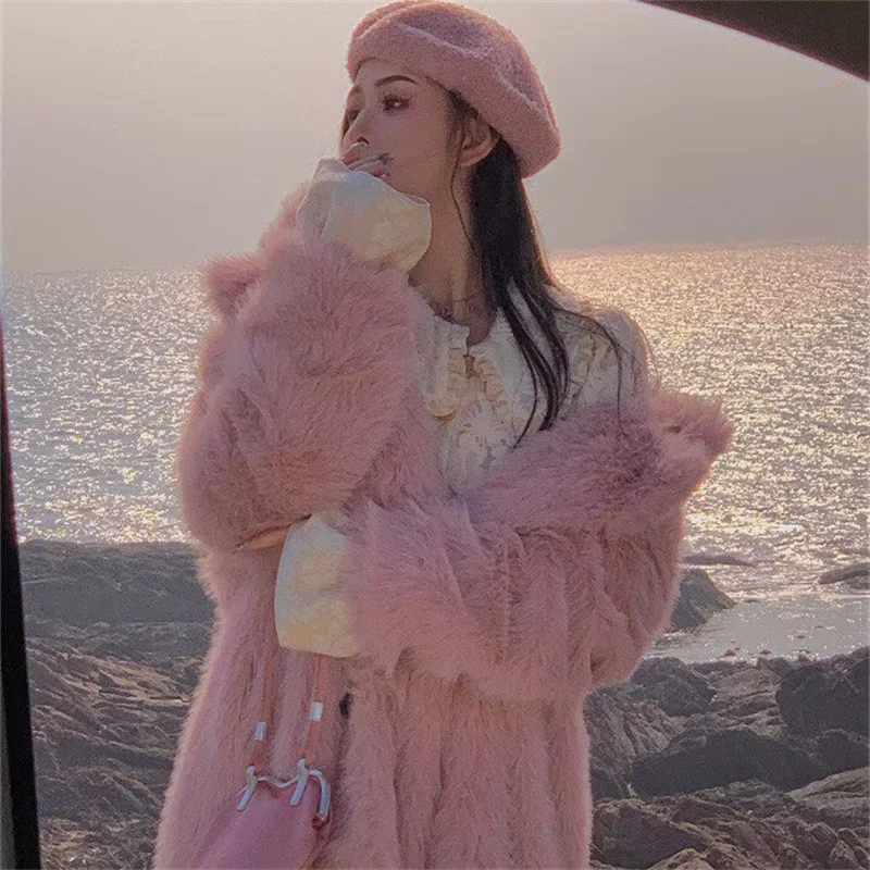 Cappotto Lungo in Ecopelliccia per Donna, Tendenza Autunno Inverno 2025, Nuovo Modello Toka Multicolore, Giacca Calda con Imbottitura in Cotone