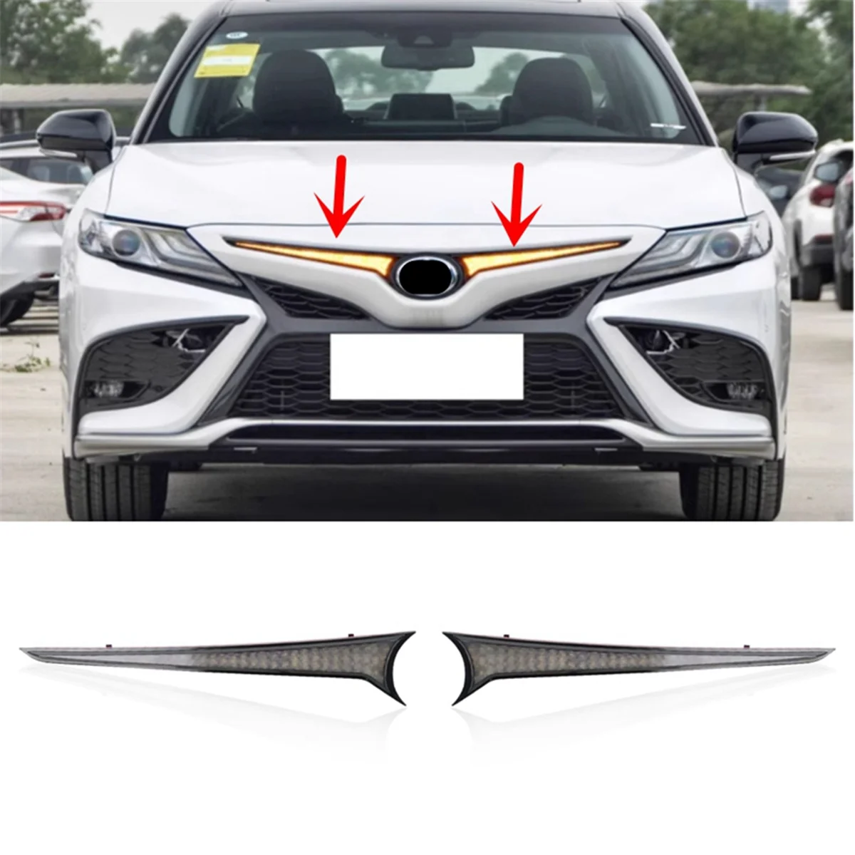 For Toyota Camry SE XSE 2018-2023 Car LED Front Grille Lights DRL Turn Signal Light