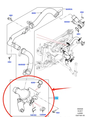 JDE40345 JDE38476 JDE39871 Engine Coolant Thermostat For Jaguar XF XE F-Pace 2.0