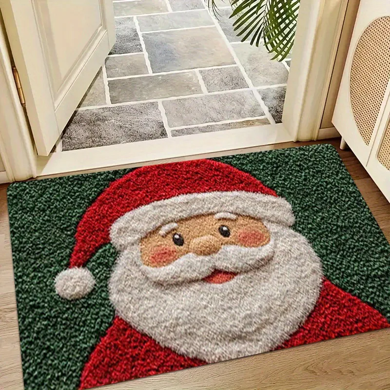 Christmas Carpet Door Merry Christmas Mat Festival Santa Claus