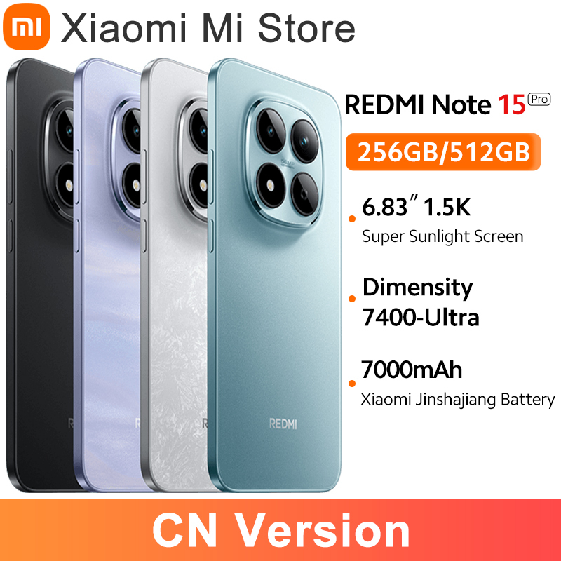 Original Redmi Note 15 Pro 5G Dimensity 7400-Ultra 50MP Camera OIS 6.83" 1.5K 120HZ Display 7000mAh Battery 45W fast charging