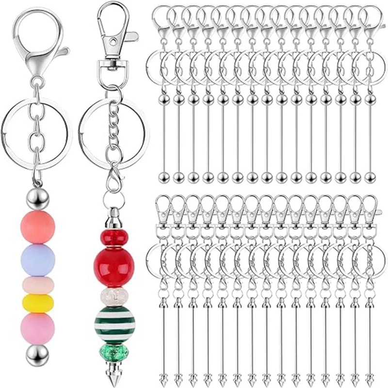 

Beadable Keychain Bars DIY Blank Keychain Removable Beadable Keychain Bars For DIY 30Piece