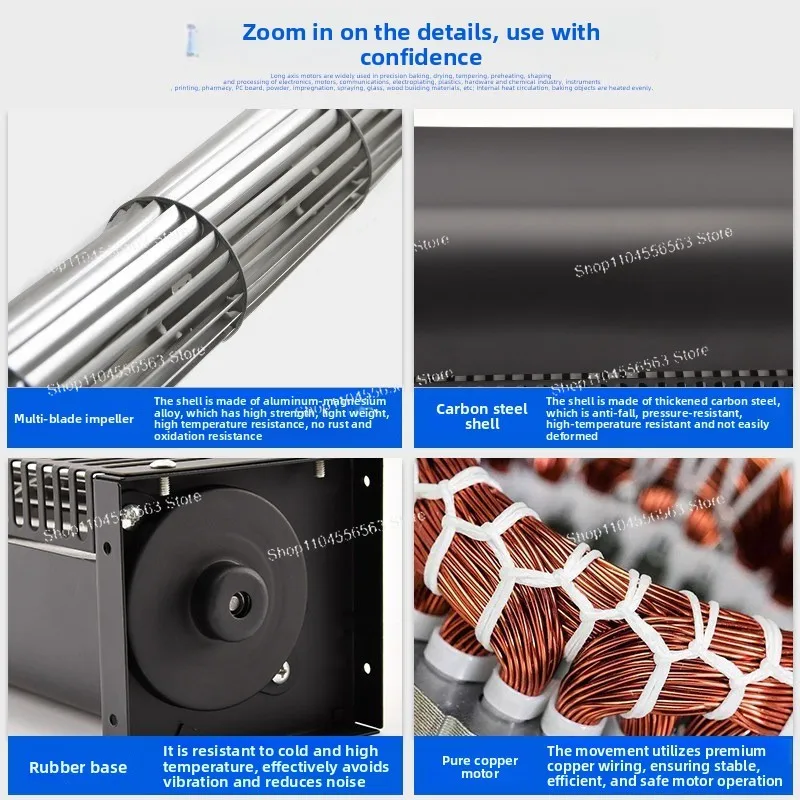 Cross flow fan 220v silent drum elevator heat dissipation constant current long strip reflow welding throughflow fan