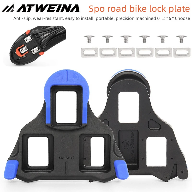 

ATWEINA Bike SPD Anti-skid Lock Treads MTB Road Bike Universal SH10 SH11 SH12 Buckle Cycling Equipment Cleats Pedals Plate Clip