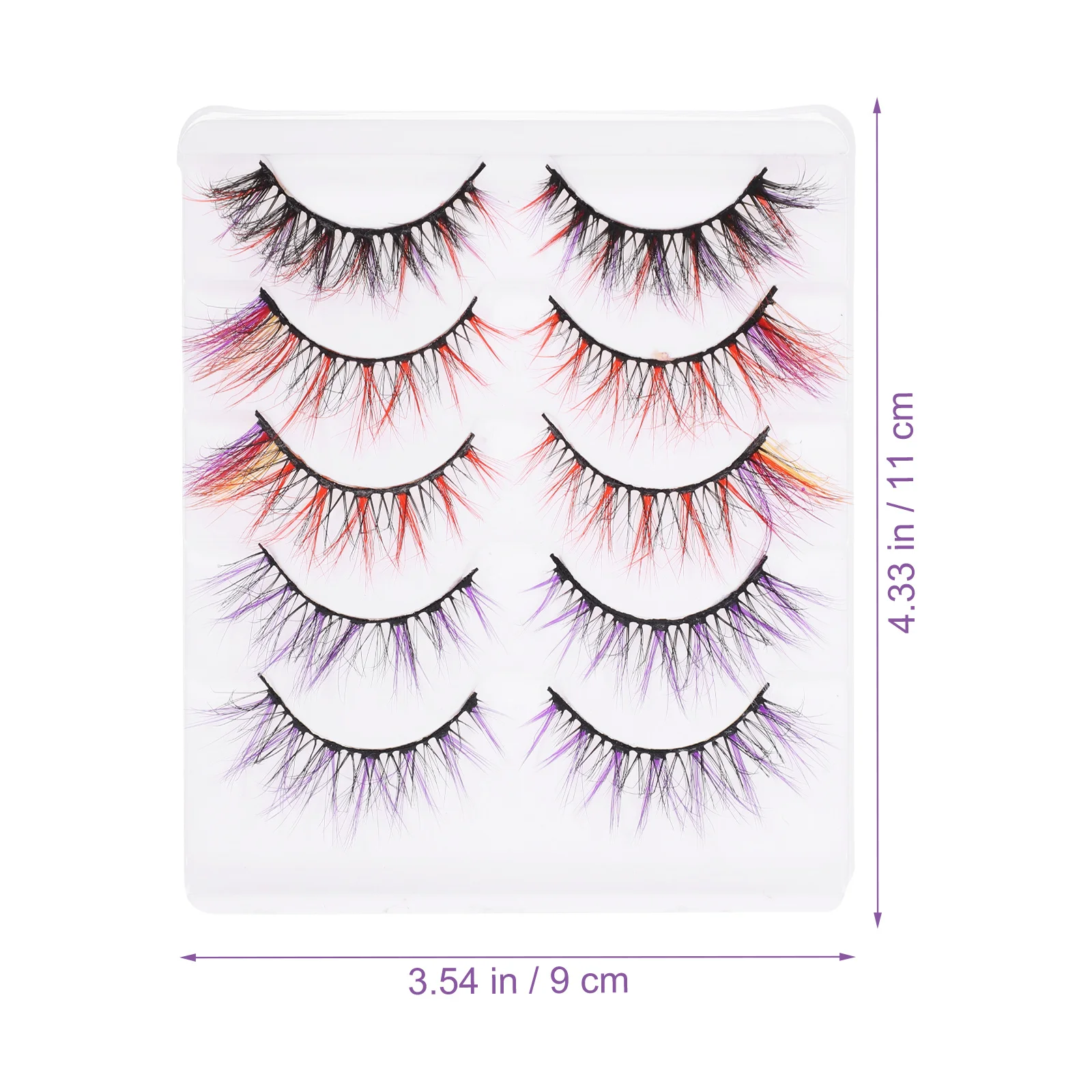 5쌍 컬러 속눈썹 가짜 속눈썹 코스프레 메이크업 할로윈 파티 무도회 공연 여성용 컬러 속눈썹