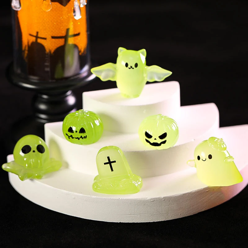 Luminous Micro Paisagem Halloween, Pumpkin Ghost Ornaments, Kit DIY, Decoração De Resina, Pátio Ao Ar Livre, Gramado, Quintal, Acessórios De Jardim