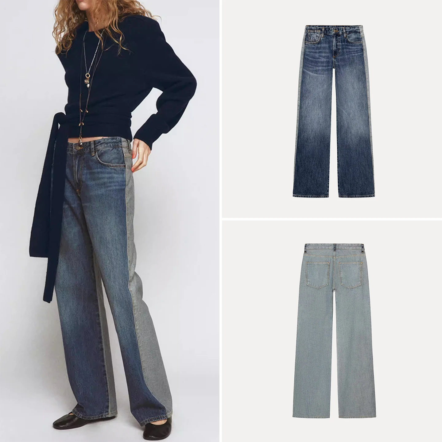 

Winter 2025 Women's Casual Versatile Long Straight Leg Jeans mid Waist l Waist Button Closure Other Fabric Ladies Jeans