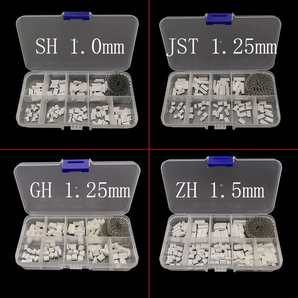 

1Box JST SH 1.0mm / 1.25mm / GH 1.25/ZH 1.5mm Pitch 2 3 4 5 6 7 8 9 10 Pin Female Housing Pin Header Crimping Terminal Connector