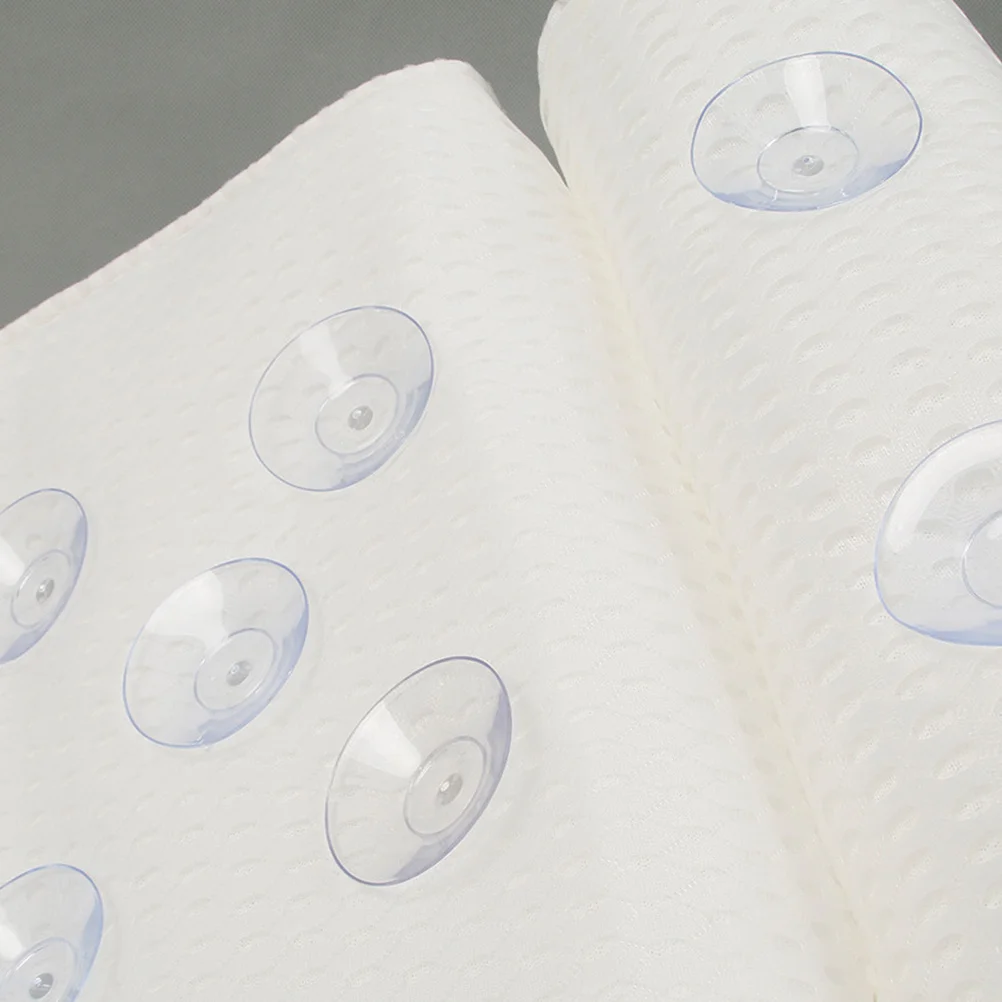

7pcs Bath Pillow Premium 4D Mesh Tub Suction Pillow For Head Neck Support Spa Bathing Relaxation Bath Accessories White