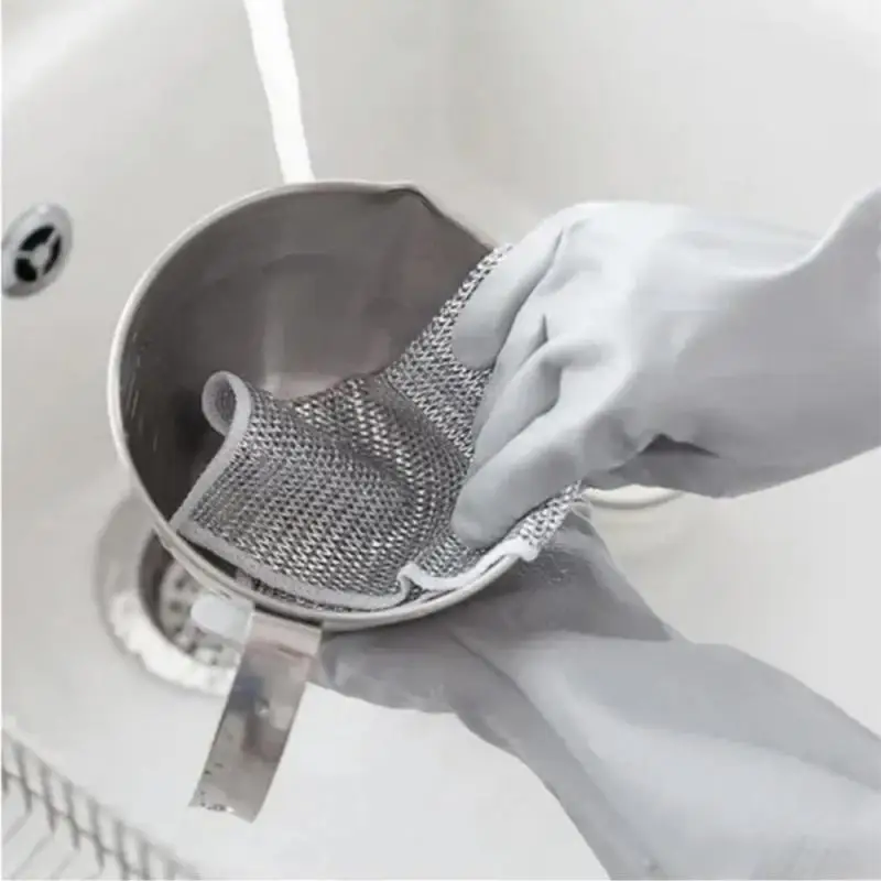 Wet Rag Metallic Line Quick Drying Household Daily Necessities Mesh Rag Effective Cleaning Multifunctional Rag Clean Rag