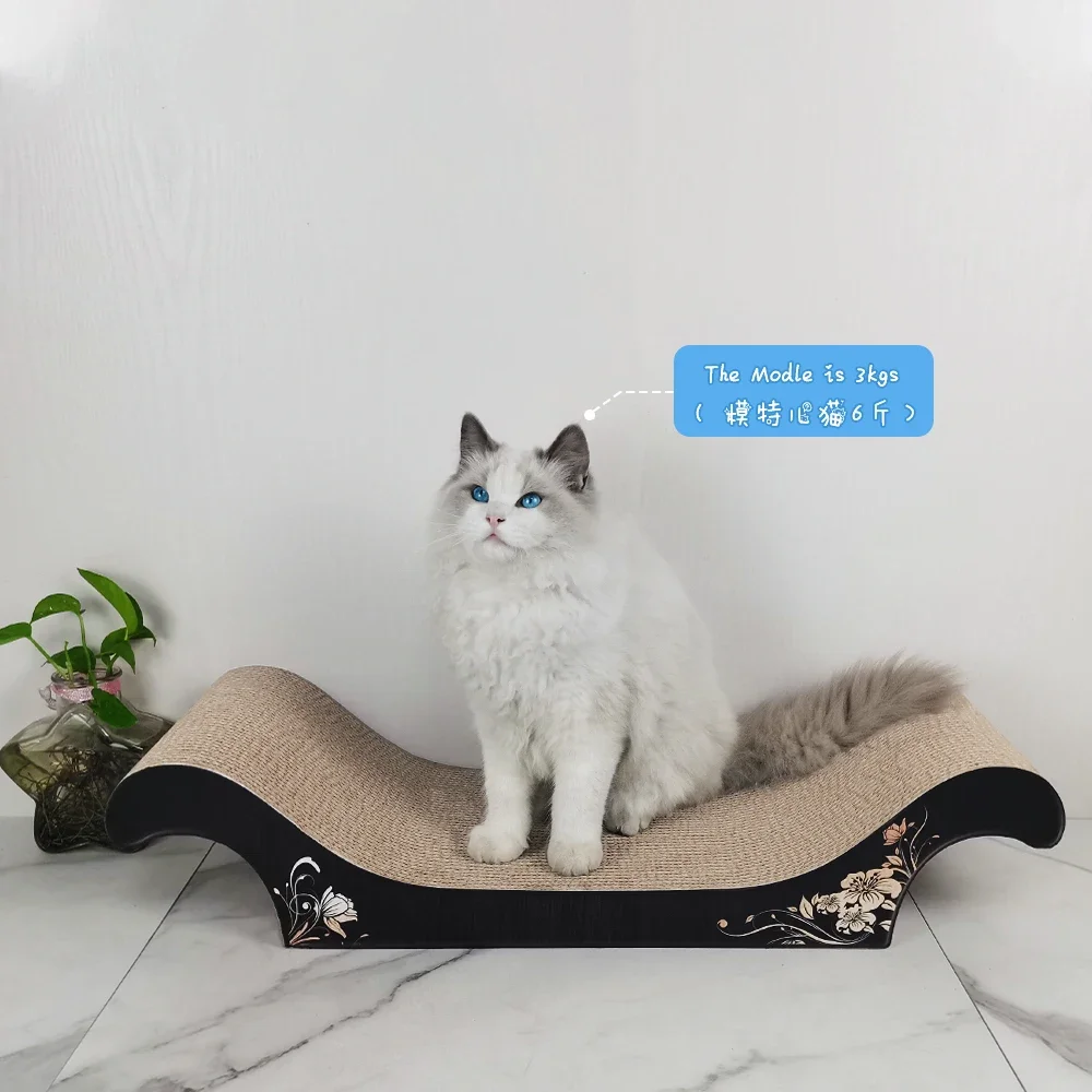 Luxury Interactive Corrugated Cardboard  Cat Scratch Big Sofa Couch IC-5069-black 700  Backless Sofa Cat Scratch Lounge